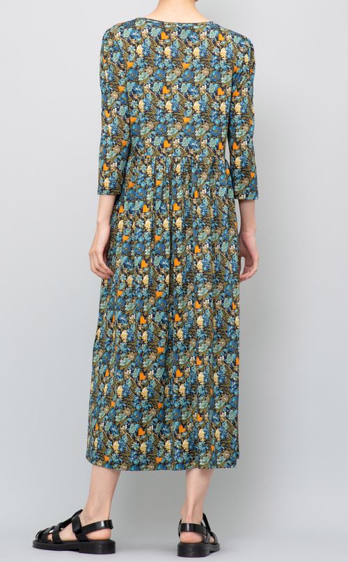 フラワープリントジャージーワンピース