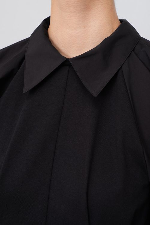 シャツカラーバルーンブラウス