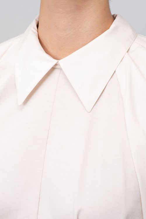 シャツカラーバルーンブラウス