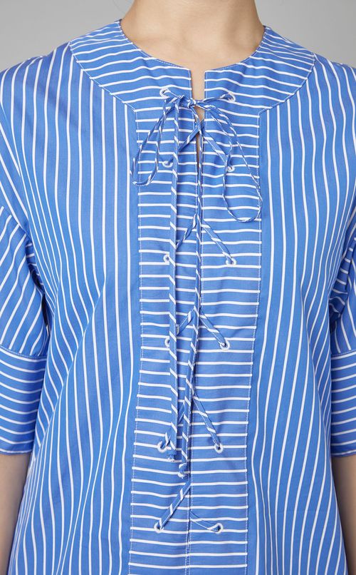 ストライプレースアップワンピース