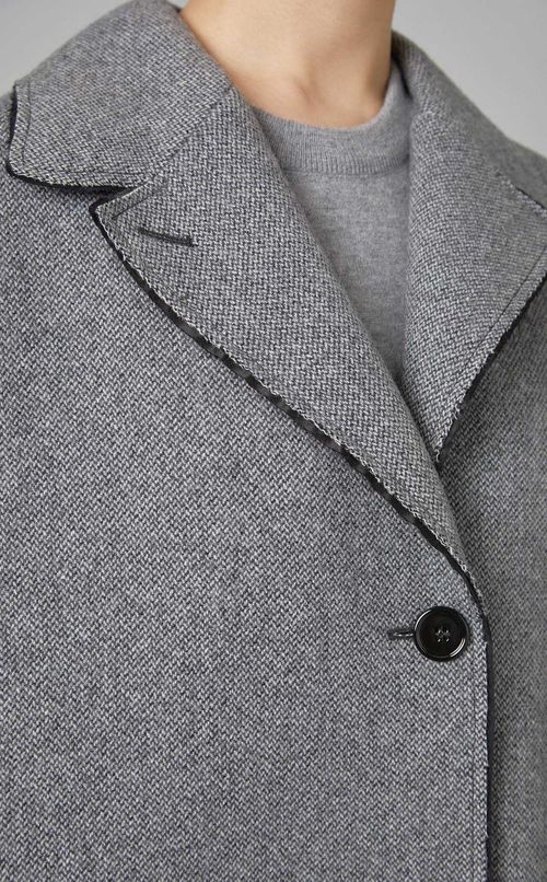 フラップポケットツイードコート