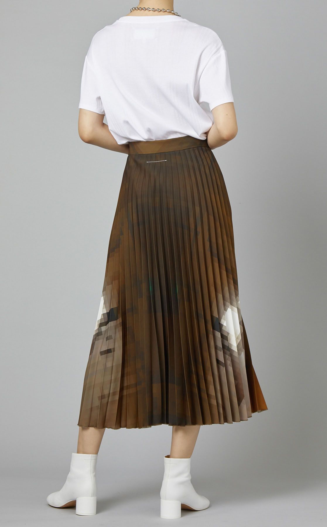 MM6 Maison Margiela｜プリントプリーツミディスカート