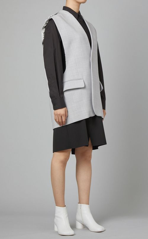 ウール混メランジジレ