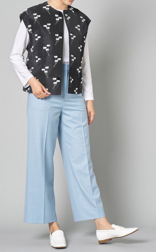 センタープレスセミワイドパンツ