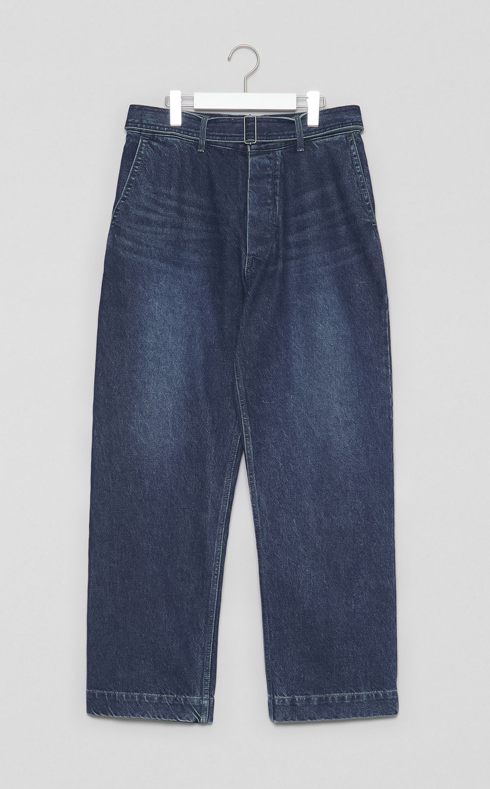 ベルテッドデニムスラックス