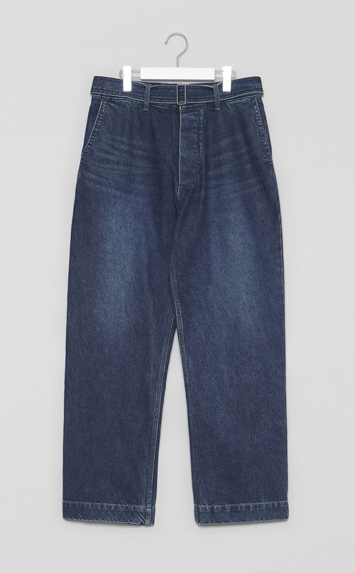 ベルテッドデニムスラックス