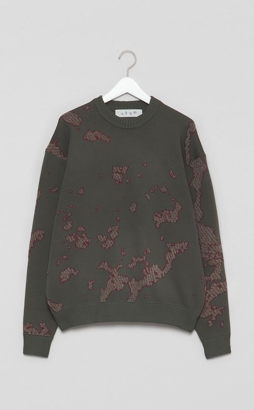 ジャガードクルーネックスウェット