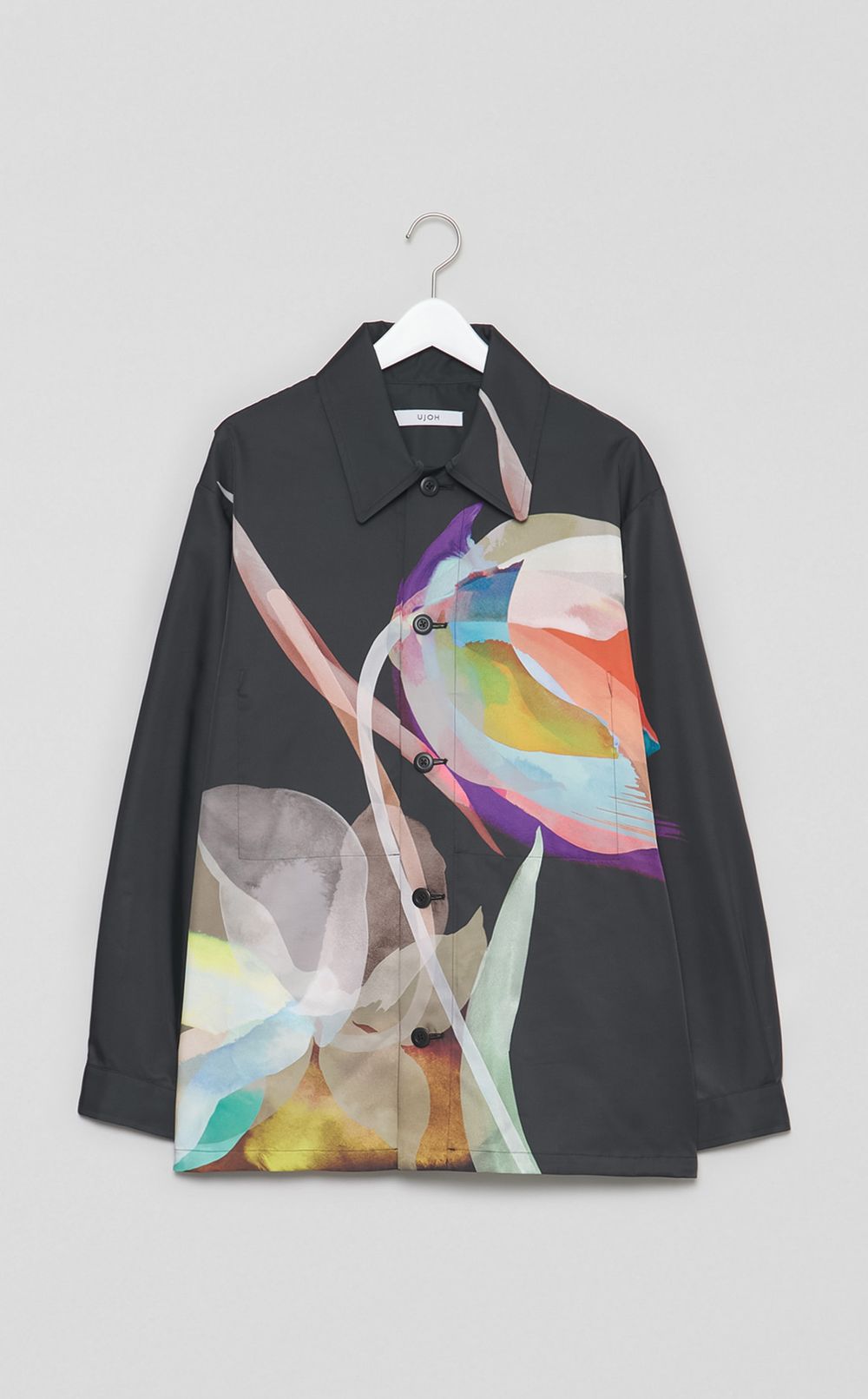 フラワープリントボックスシャツブルゾン