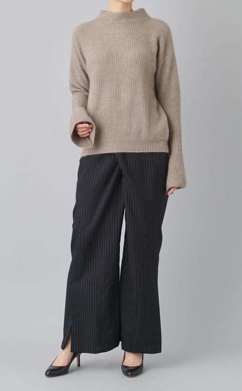 ストライプラップスリットパンツ