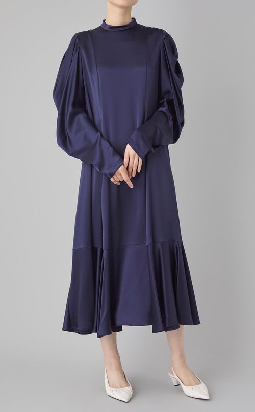 ハイネックギャザースリーブワンピース