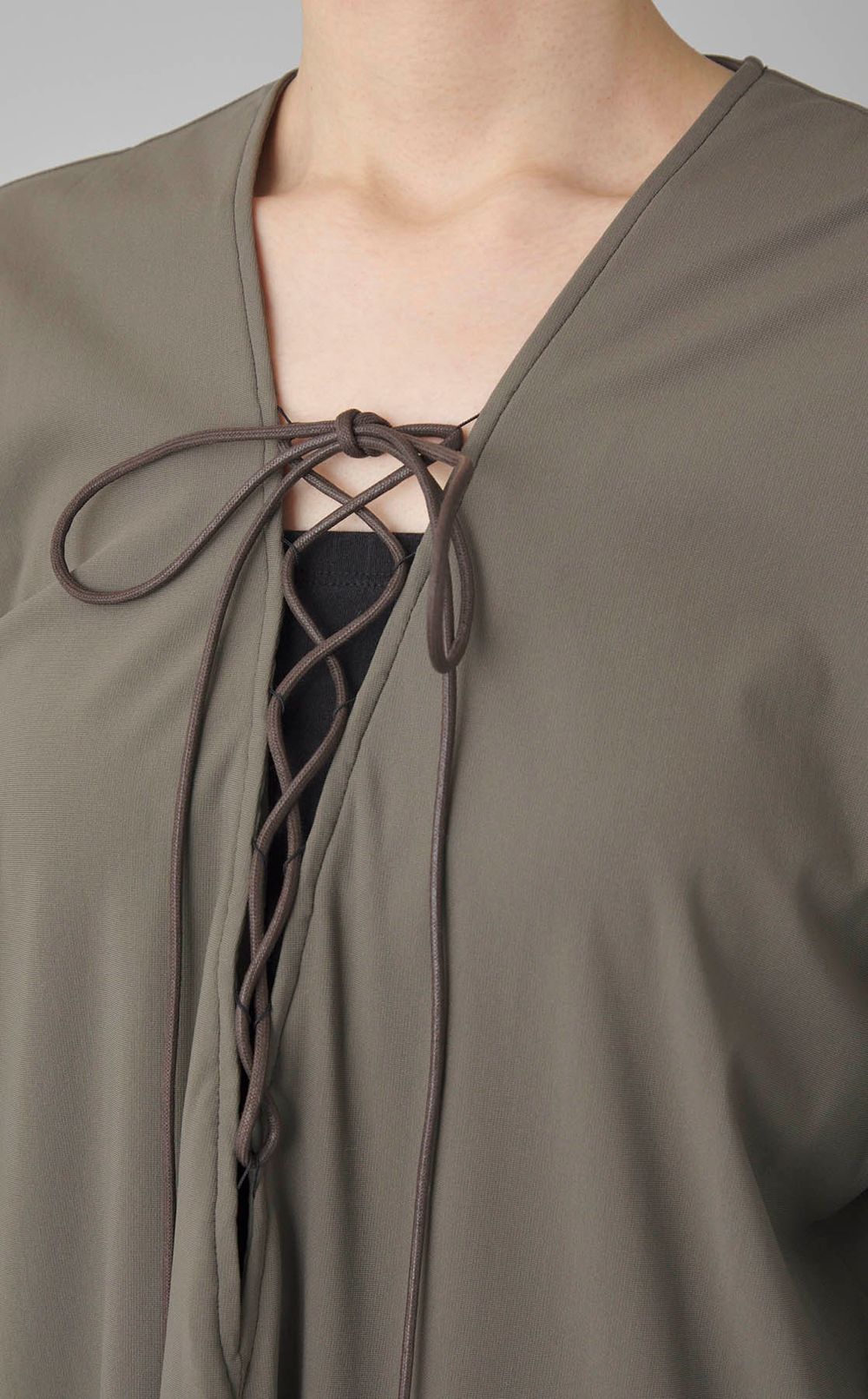 レースアップコクーンワンピース