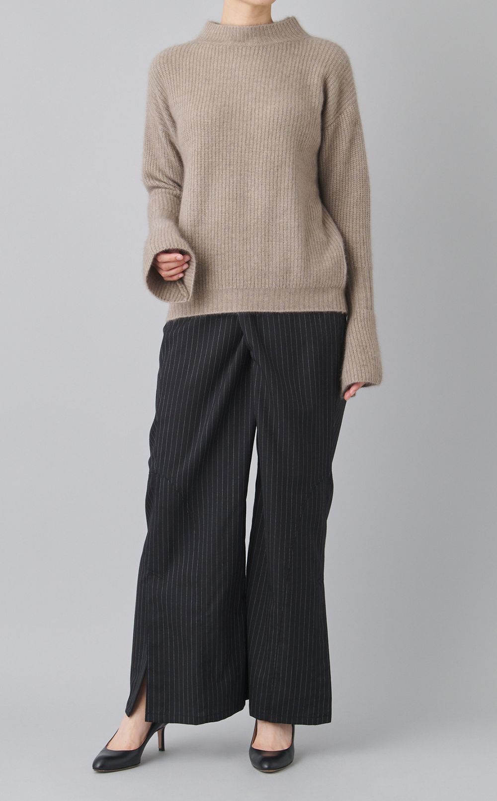 ウールリブハイネックニットプルオーバー