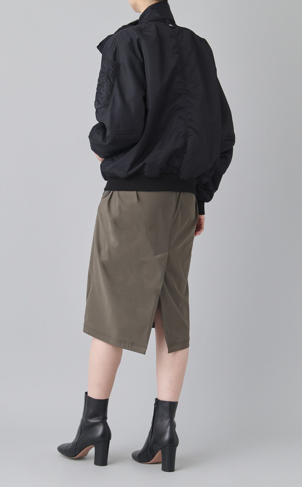 2wayリボンタイ付ナイロンブルゾン