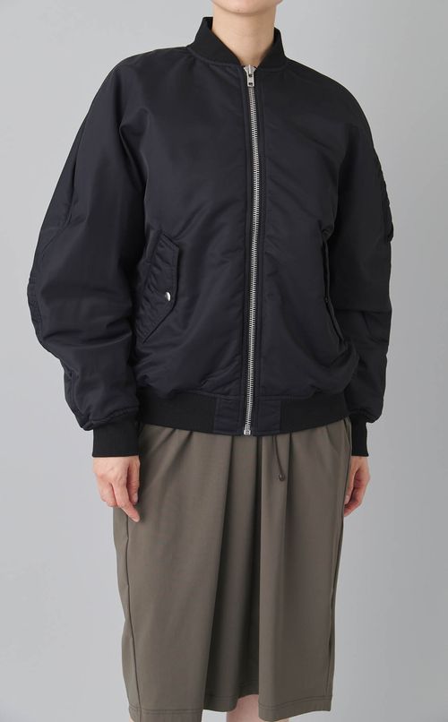 2wayリボンタイ付ナイロンブルゾン