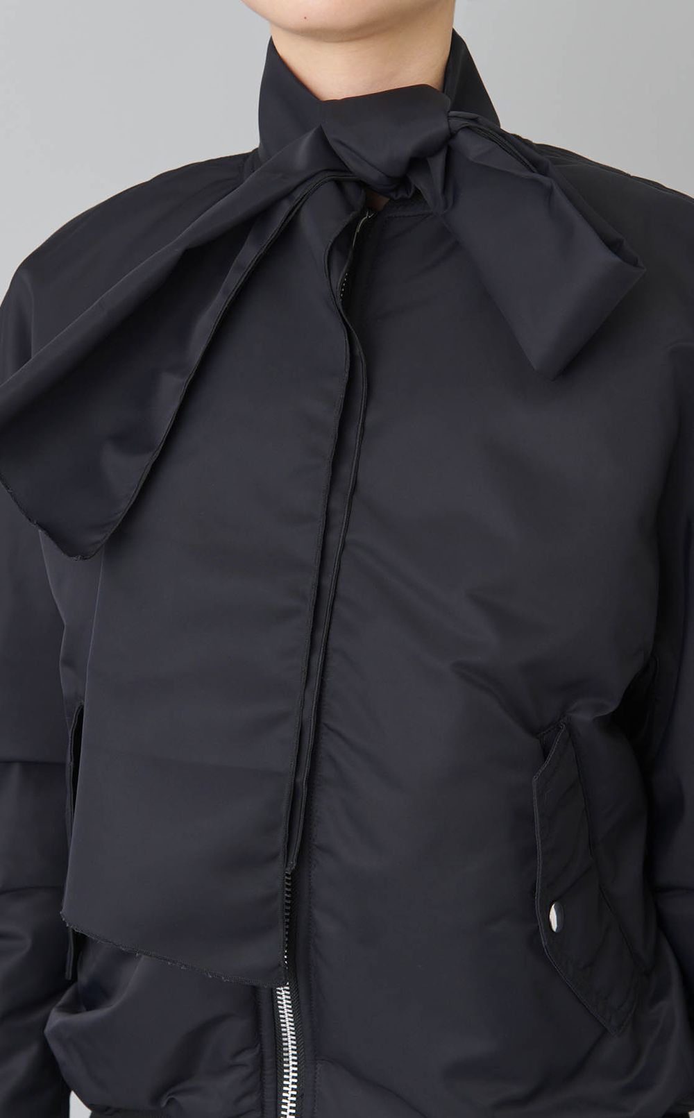 2wayリボンタイ付ナイロンブルゾン