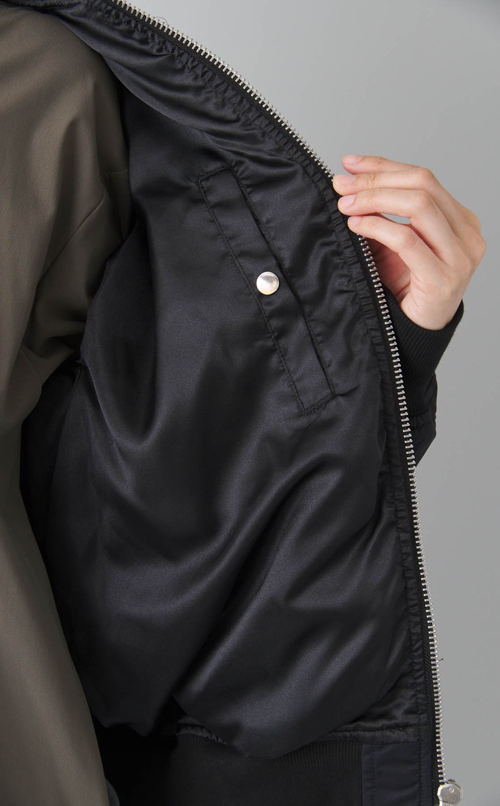 2wayリボンタイ付ナイロンブルゾン