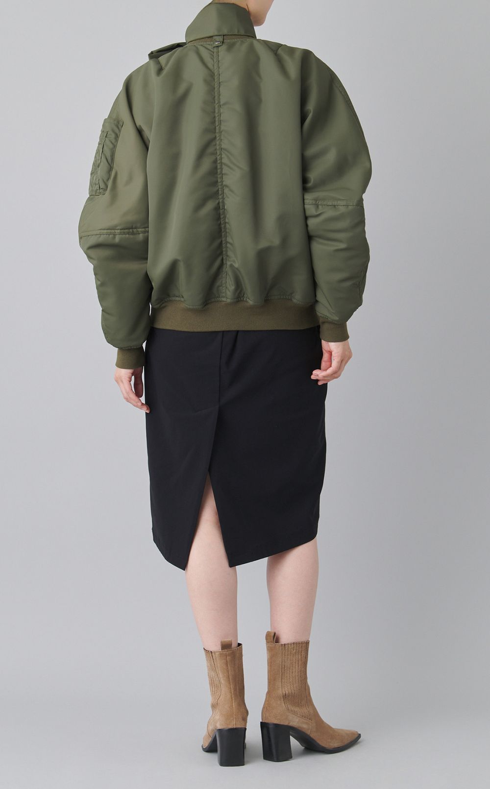 2wayリボンタイ付ナイロンブルゾン