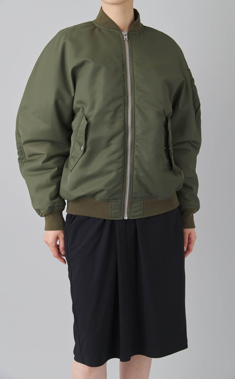 2wayリボンタイ付ナイロンブルゾン