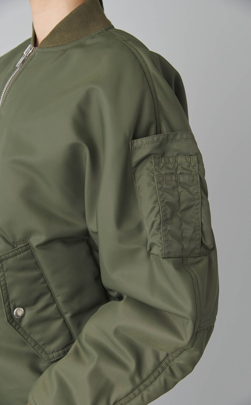 2wayリボンタイ付ナイロンブルゾン