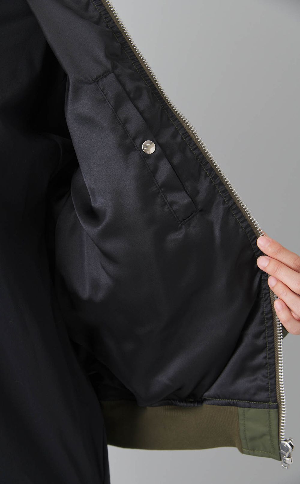 2wayリボンタイ付ナイロンブルゾン