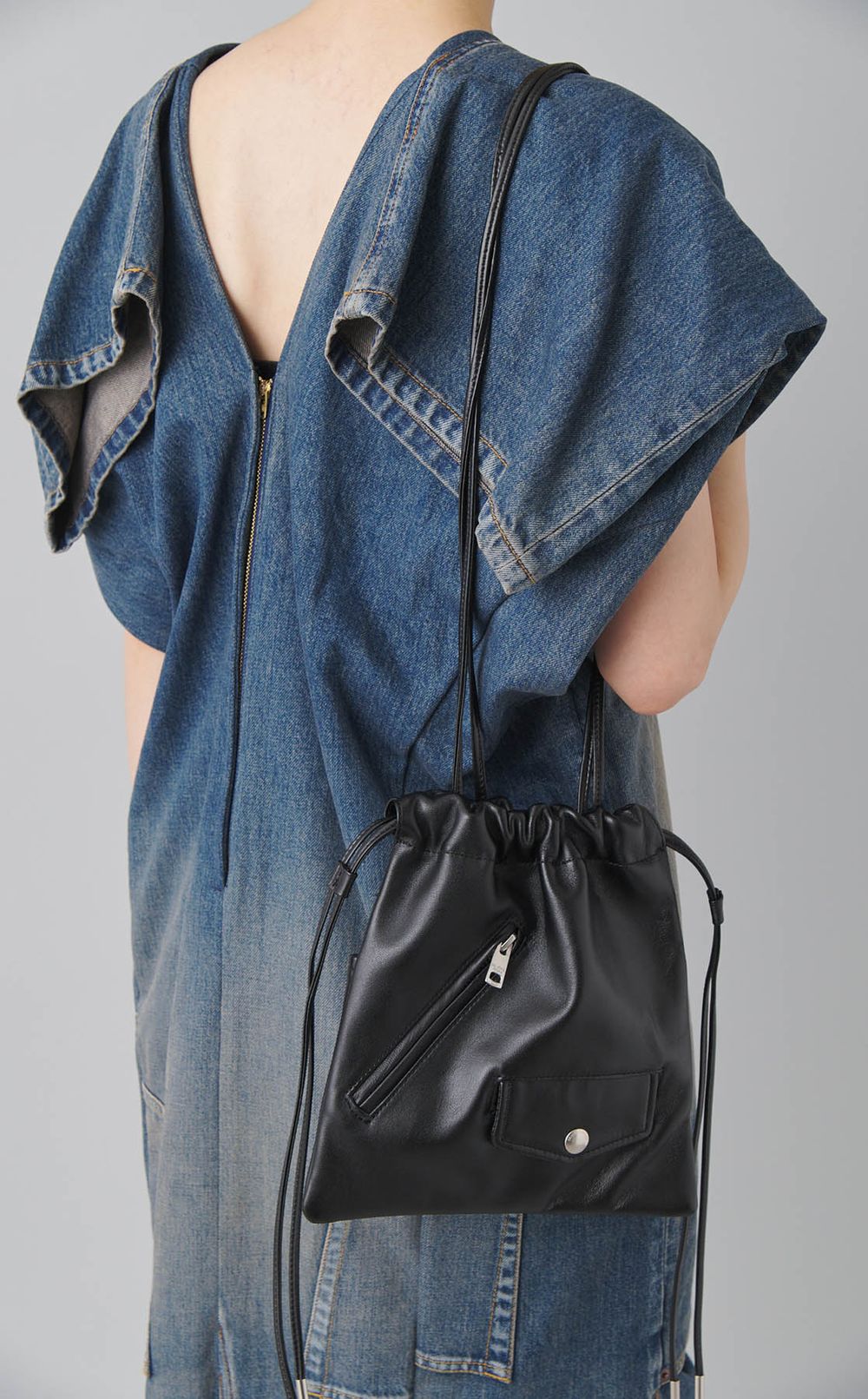 ライダースデザインドローストリングバッグ