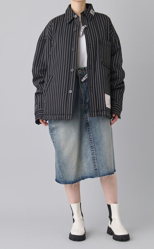 パファーストライプシャツジャケット