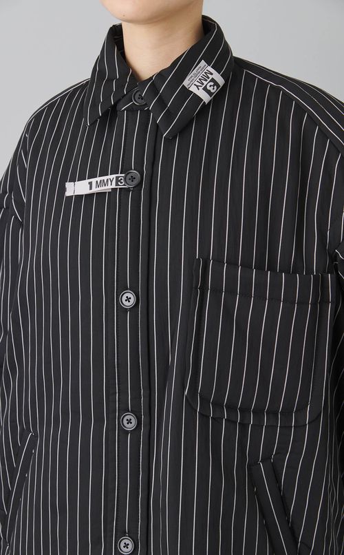 パファーストライプシャツジャケット