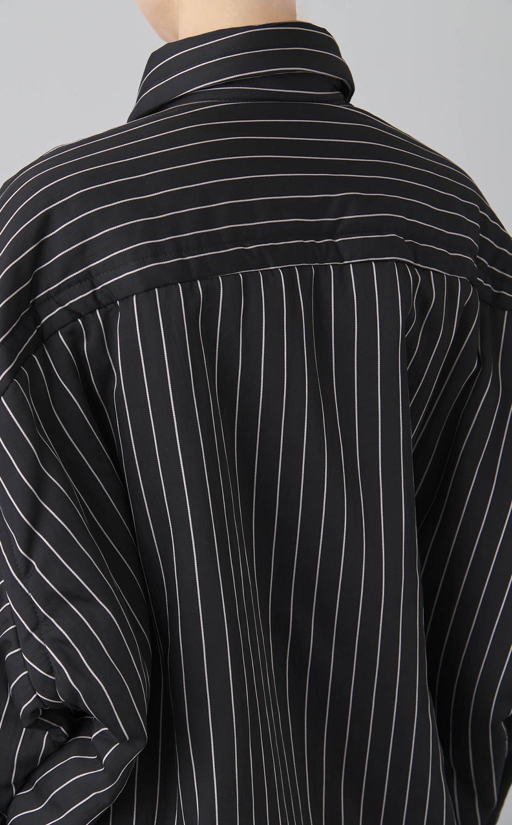 パファーストライプシャツジャケット