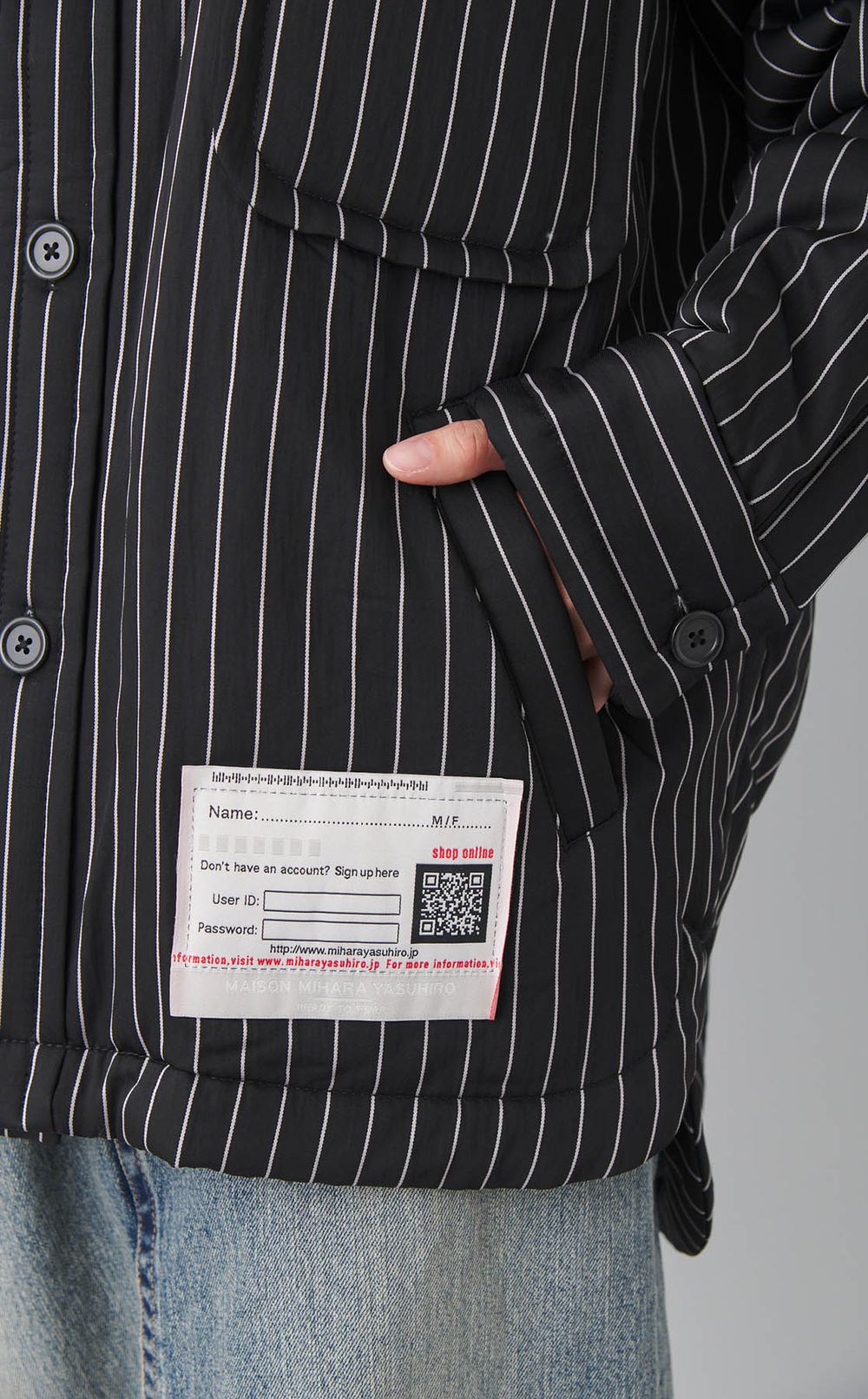 パファーストライプシャツジャケット