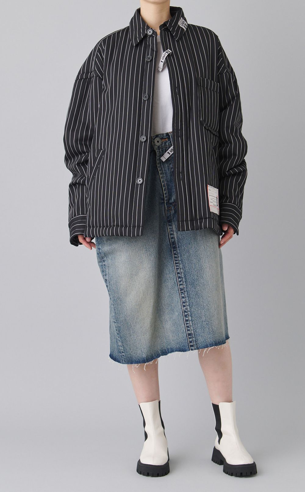 レイヤードデニムスカート