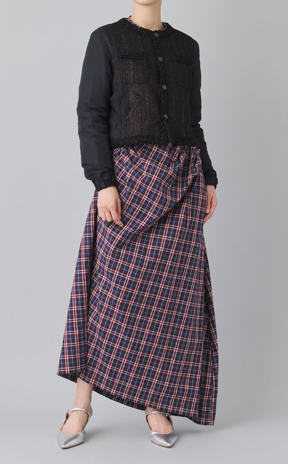 チェックミックスシャツドレス