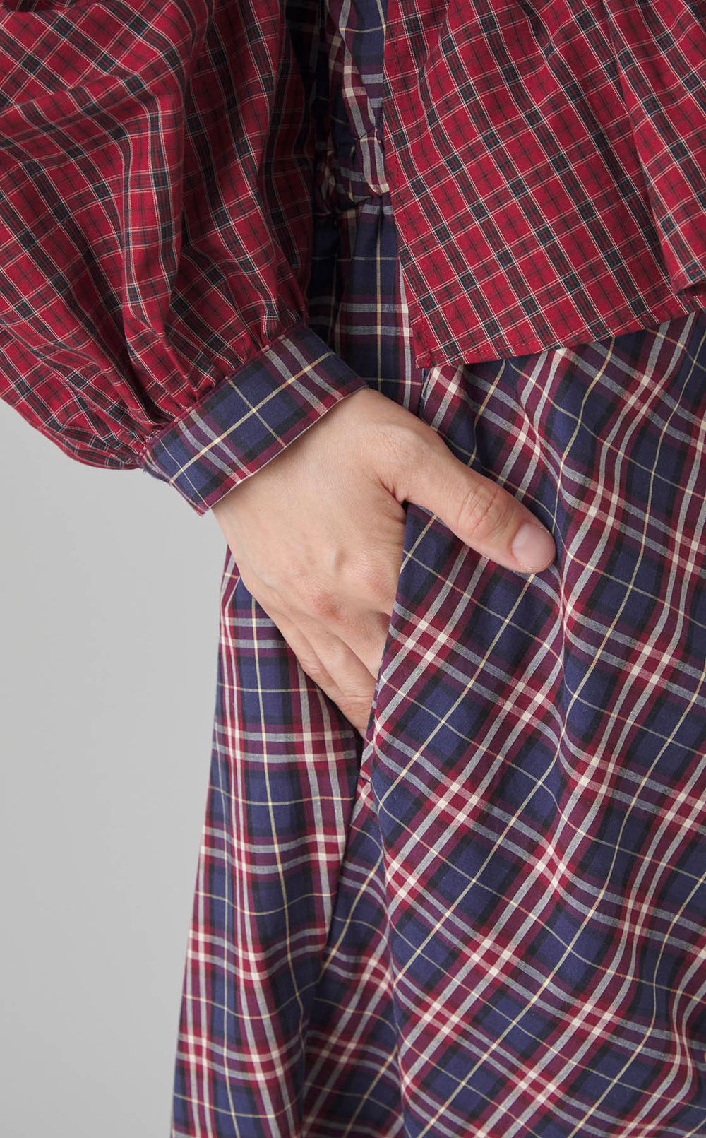 チェックミックスシャツドレス