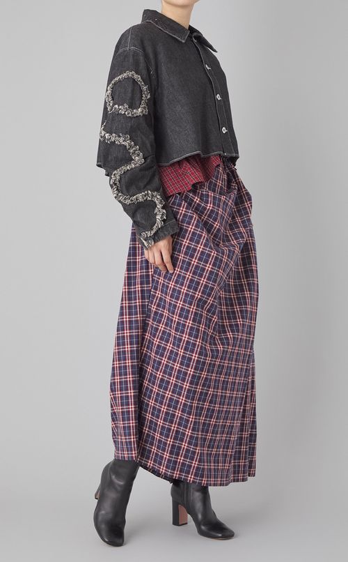 フリンジデニムショートブルゾン