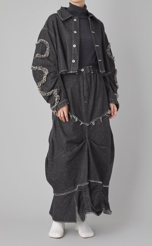 ギャザータックデニムスカート