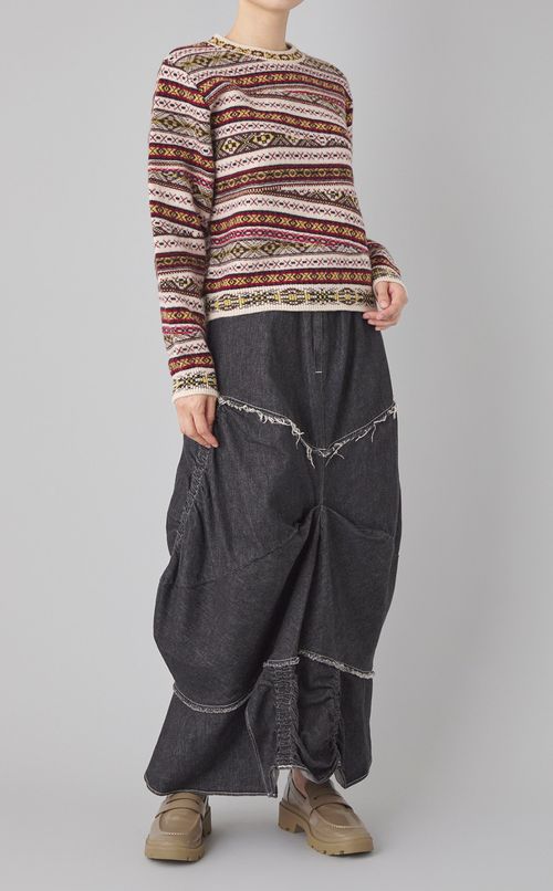 ギャザータックデニムスカート