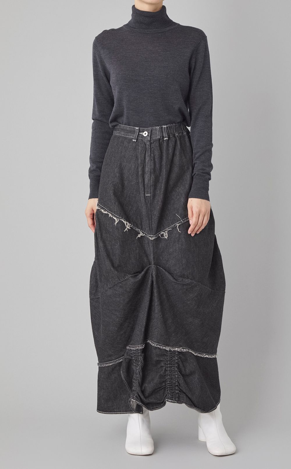 ギャザータックデニムスカート