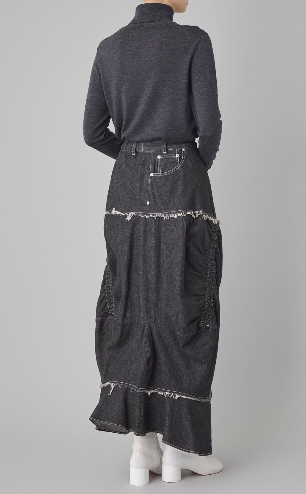 ギャザータックデニムスカート