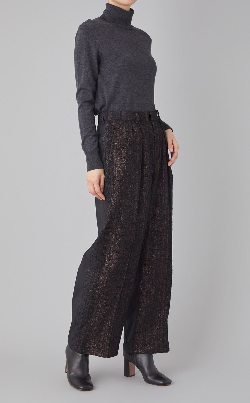 グリッターツイードナイロンパンツ