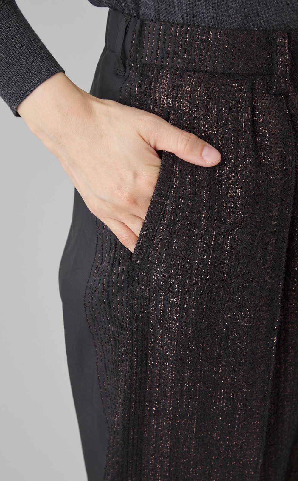 グリッターツイードナイロンパンツ
