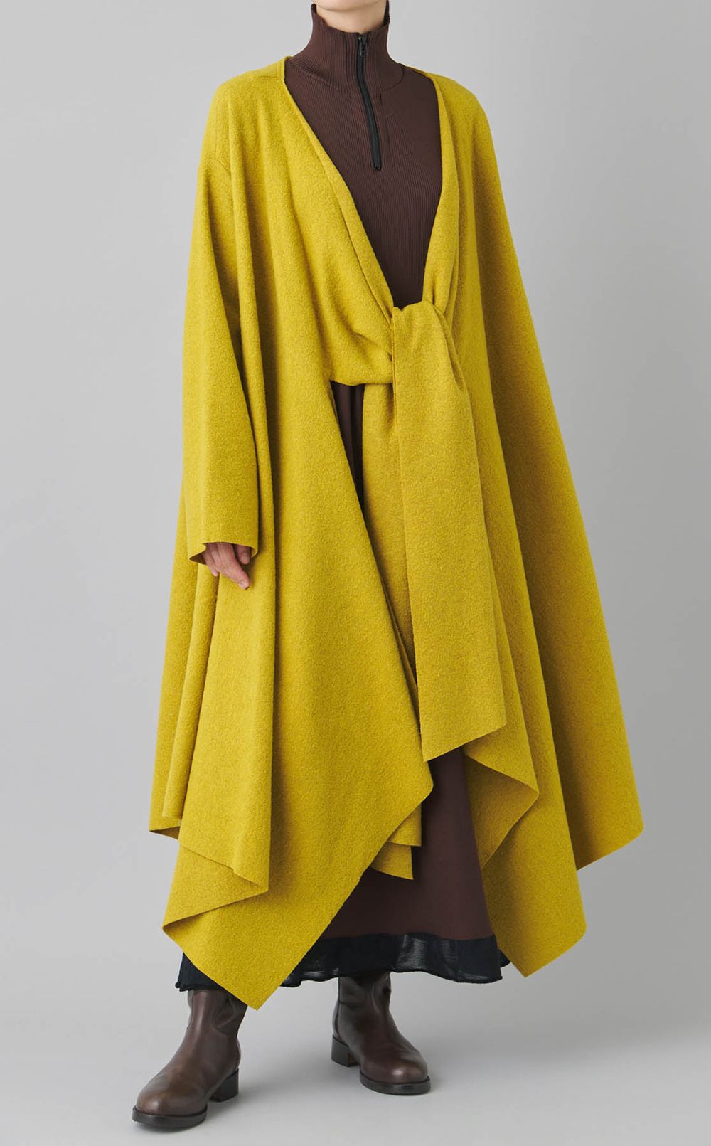 ウールラップコートドレス