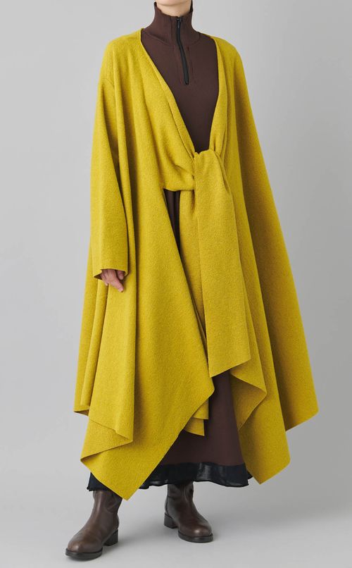 ウールラップコートドレス