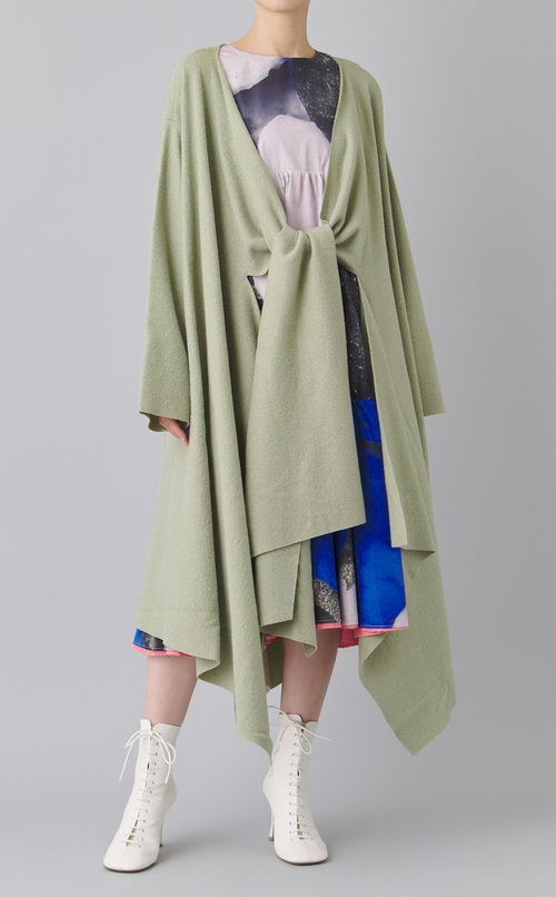 ウールラップコートドレス