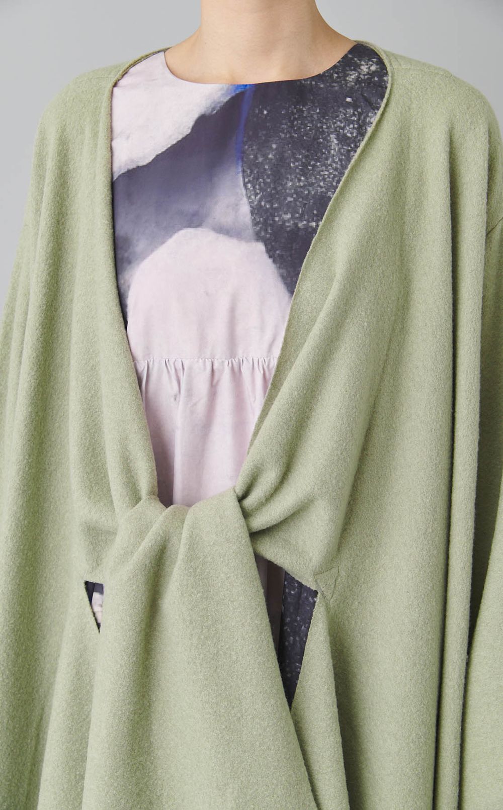 ウールラップコートドレス