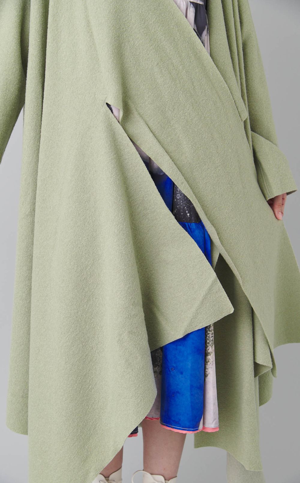 ウールラップコートドレス