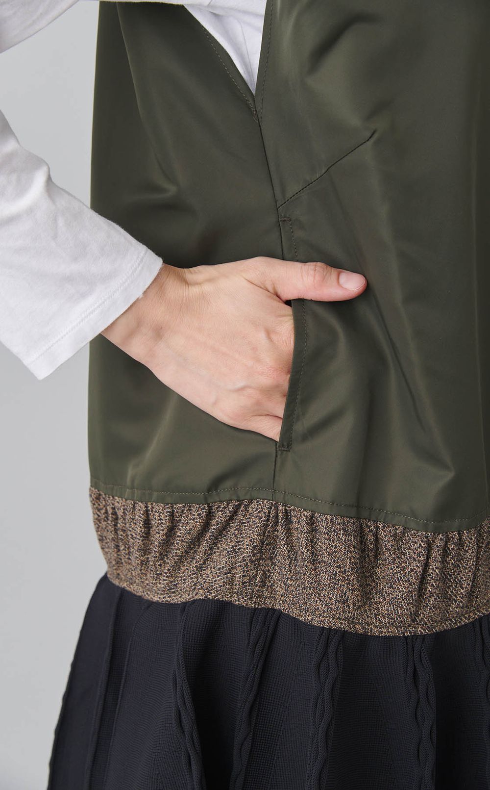 コンビネーションプリーツワンピース