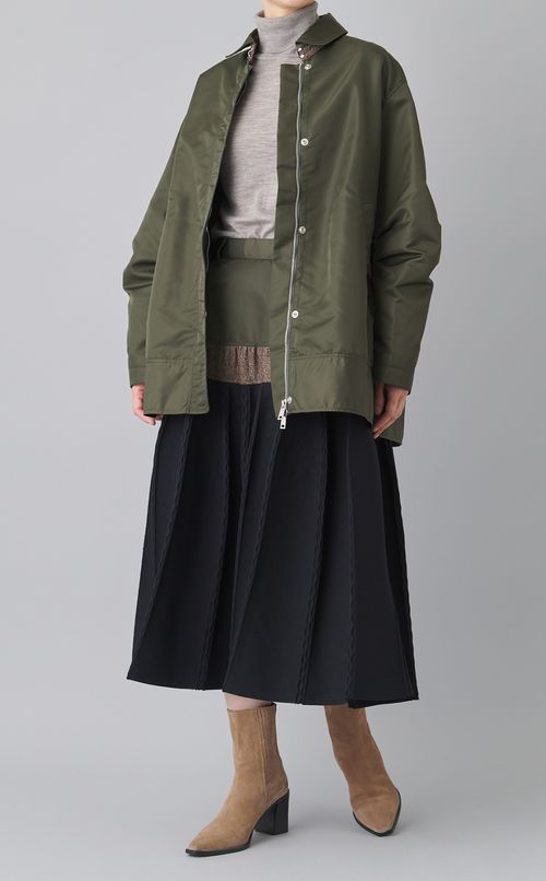 コンビネーションツイードナイロンブルゾン