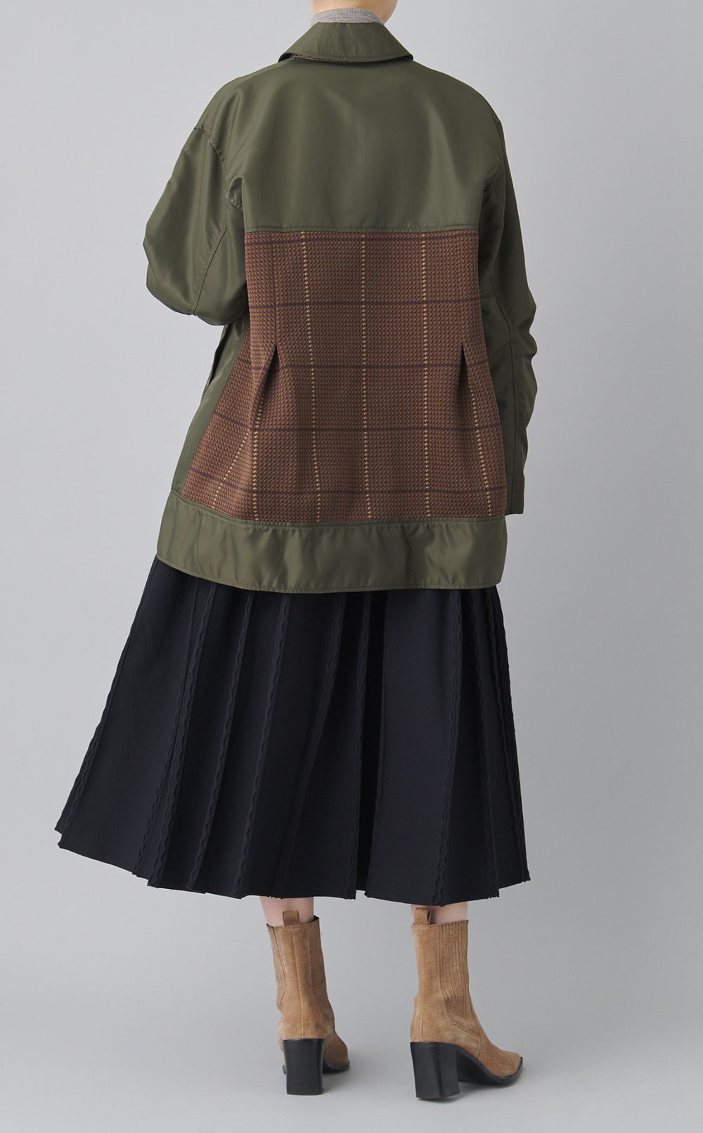 コンビネーションツイードナイロンブルゾン