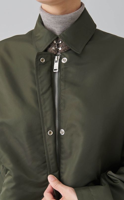 コンビネーションツイードナイロンブルゾン