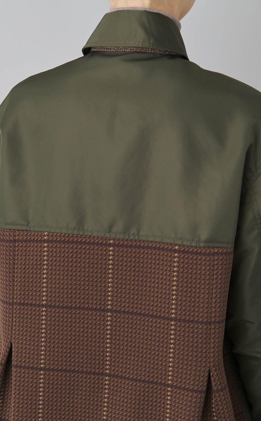 コンビネーションツイードナイロンブルゾン