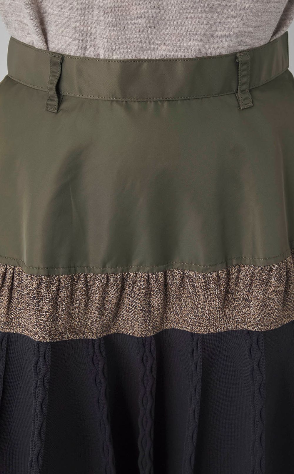 コンビネーションプリーツフレアスカー卜